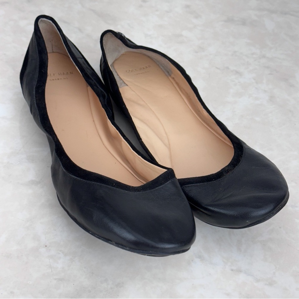 Cole Haan Avery Suede and Lether Ballet Flat Size 9.5 Black